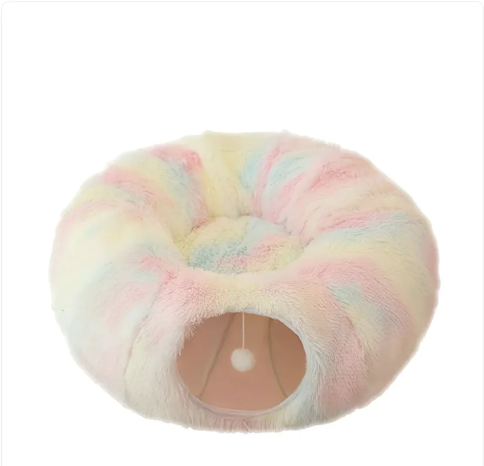 Cozy Plush Cat Tunnel and Nest - Foldable Cat Kennel