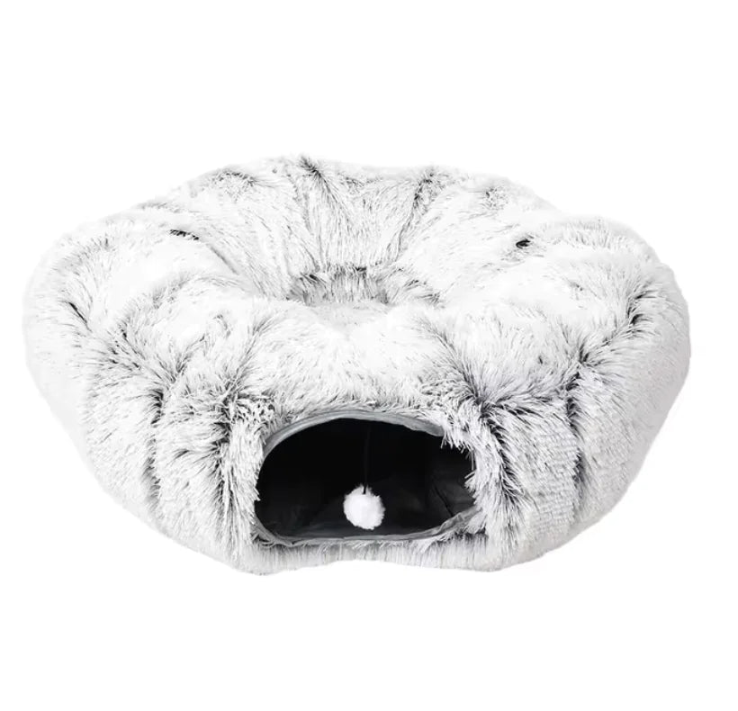 Cozy Plush Cat Tunnel and Nest - Foldable Cat Kennel