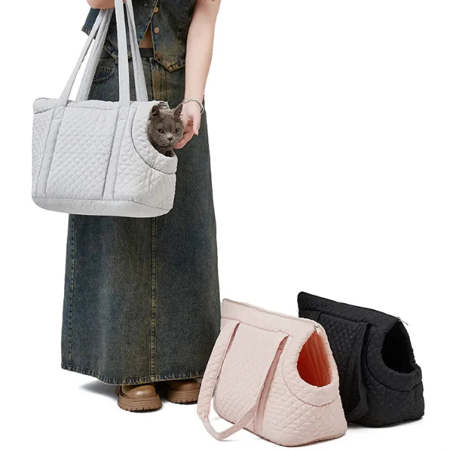 Quilted Korean-Style Pet Travel Bag