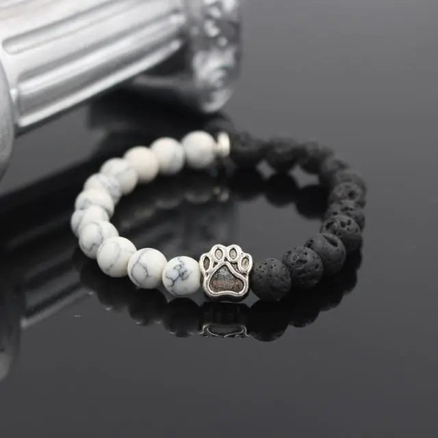 Stone Beads Dog Paw Bracelet