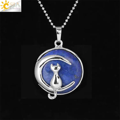 Moon Cat Pendant Necklace