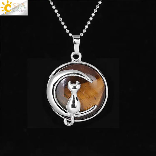 Moon Cat Pendant Necklace