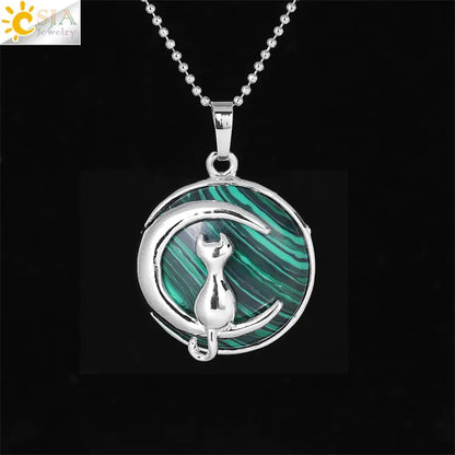 Moon Cat Pendant Necklace