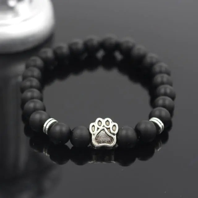 Stone Beads Dog Paw Bracelet
