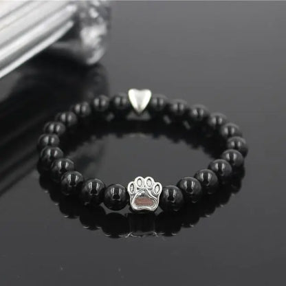 Stone Beads Dog Paw Bracelet
