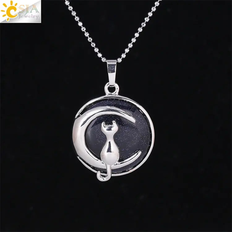 Moon Cat Pendant Necklace