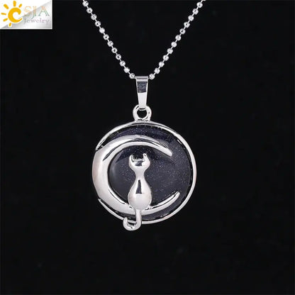 Moon Cat Pendant Necklace