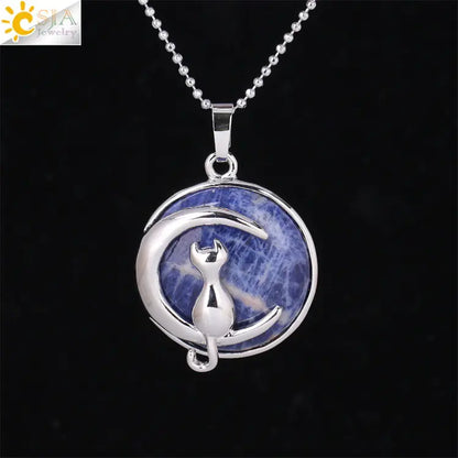 Moon Cat Pendant Necklace