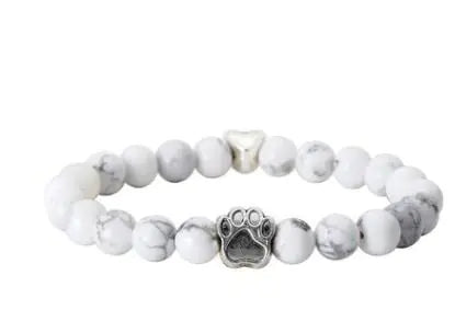 Stone Beads Dog Paw Bracelet