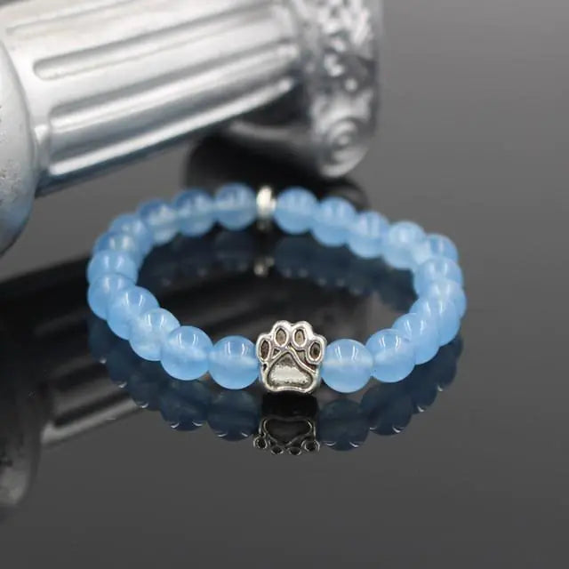 Stone Beads Dog Paw Bracelet