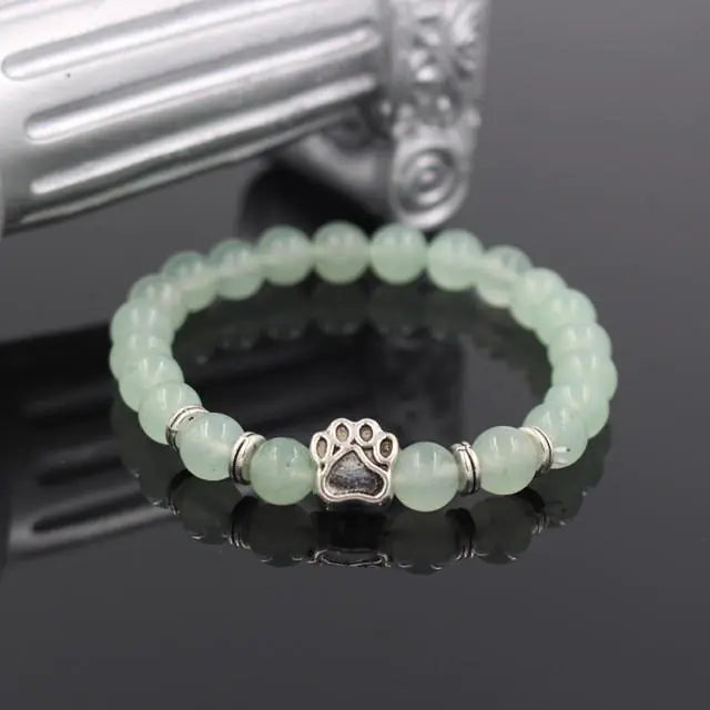 Stone Beads Dog Paw Bracelet