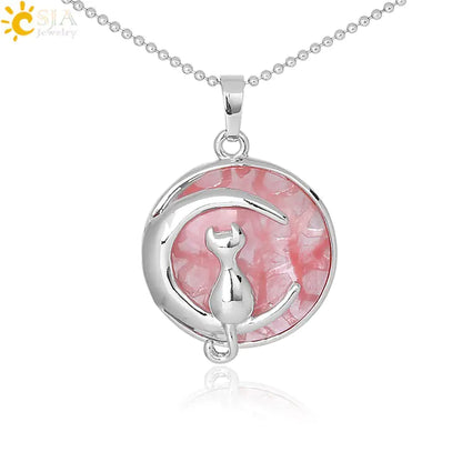 Moon Cat Pendant Necklace