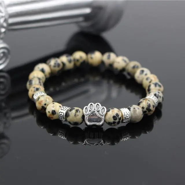 Stone Beads Dog Paw Bracelet