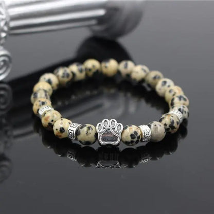 Stone Beads Dog Paw Bracelet