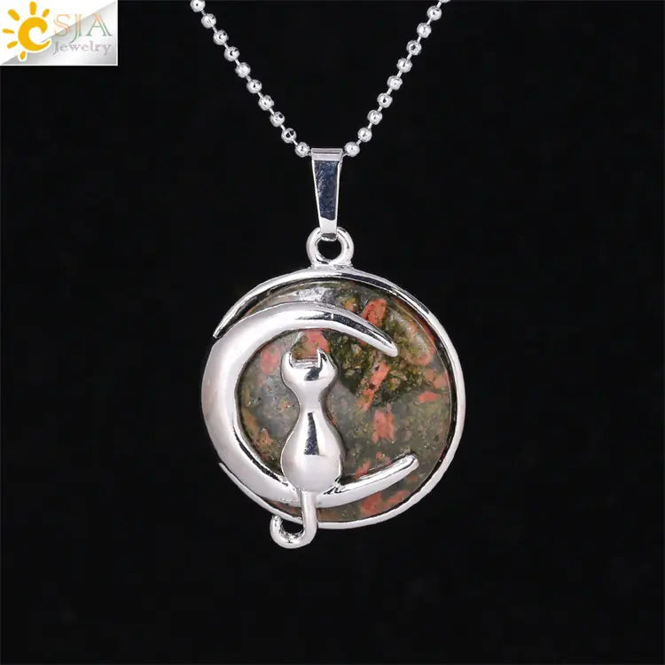 Moon Cat Pendant Necklace