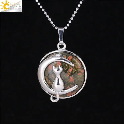 Moon Cat Pendant Necklace