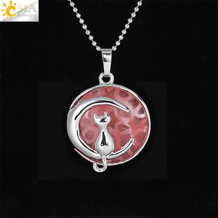 Moon Cat Pendant Necklace