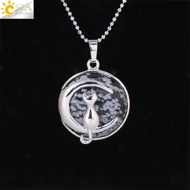 Moon Cat Pendant Necklace