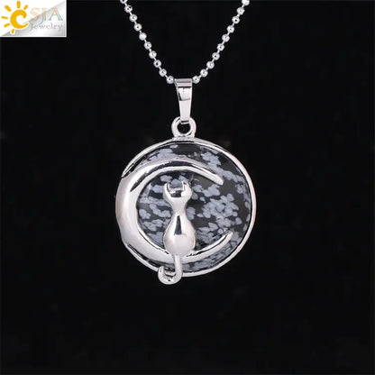 Moon Cat Pendant Necklace