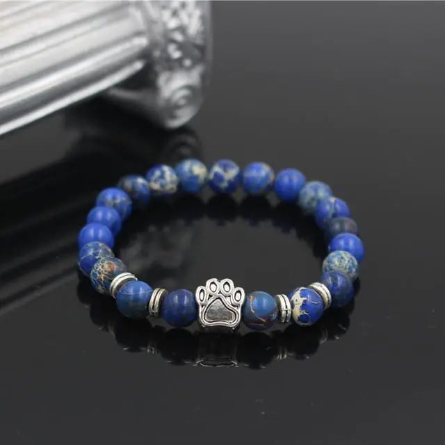 Stone Beads Dog Paw Bracelet