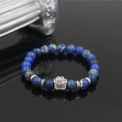 Stone Beads Dog Paw Bracelet