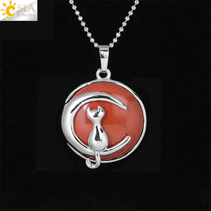 Moon Cat Pendant Necklace