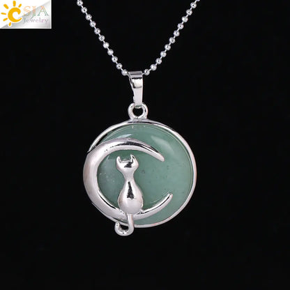 Moon Cat Pendant Necklace