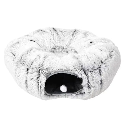 Cozy Plush Cat Tunnel and Nest - Foldable Cat Kennel