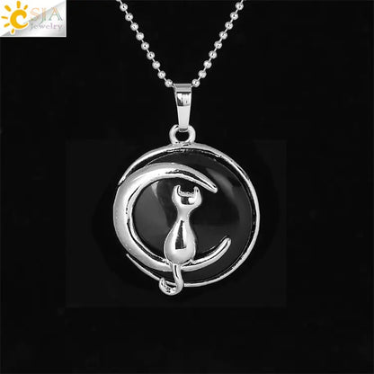 Moon Cat Pendant Necklace