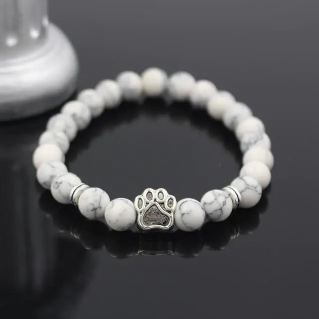Stone Beads Dog Paw Bracelet