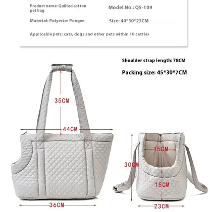 Quilted Korean-Style Pet Travel Bag