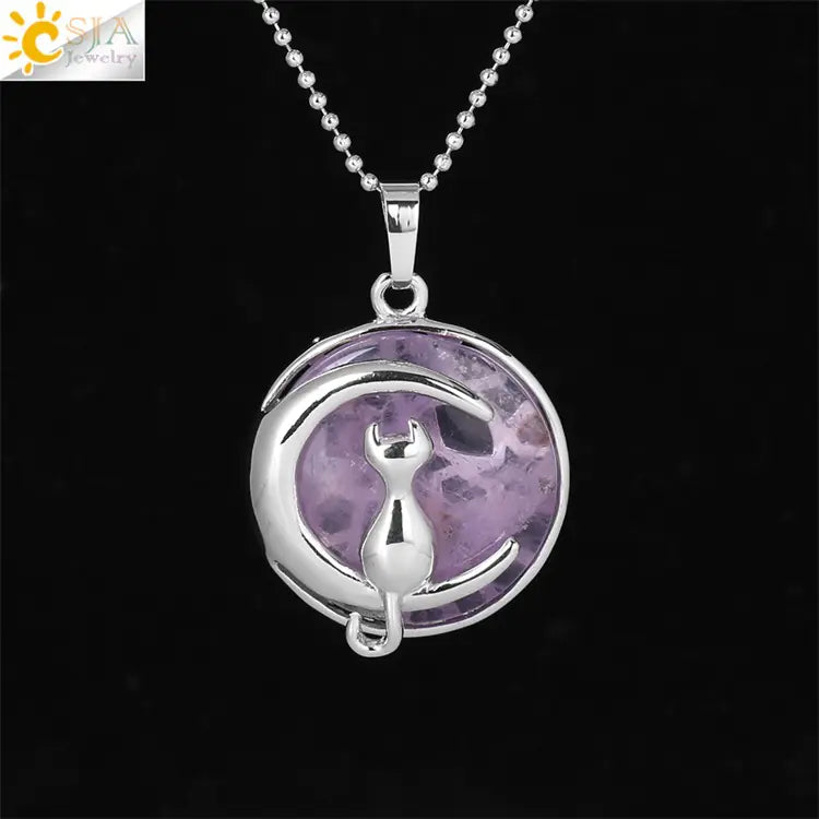Moon Cat Pendant Necklace