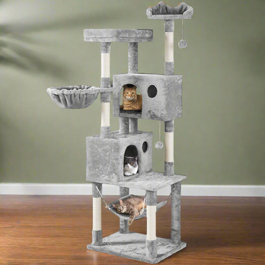 Kitty Condo 73 inch Tower for Indoor Cats with Hammock