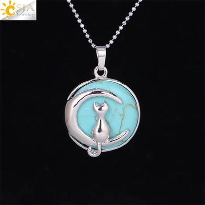 Moon Cat Pendant Necklace