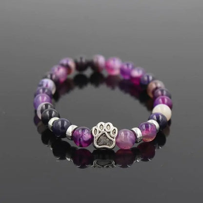 Stone Beads Dog Paw Bracelet