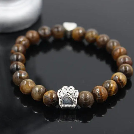 Stone Beads Dog Paw Bracelet