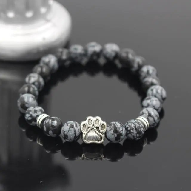 Stone Beads Dog Paw Bracelet