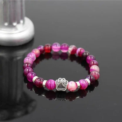 Stone Beads Dog Paw Bracelet