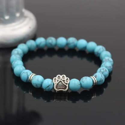 Stone Beads Dog Paw Bracelet