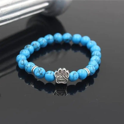 Stone Beads Dog Paw Bracelet