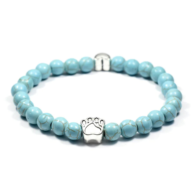 Stone Beads Dog Paw Bracelet