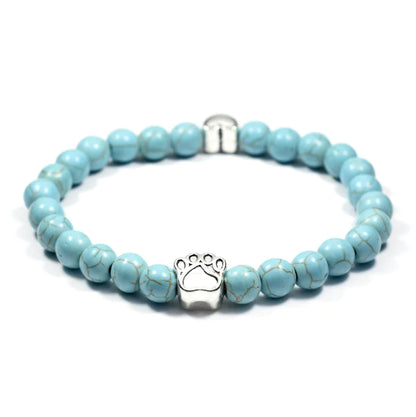 Stone Beads Dog Paw Bracelet