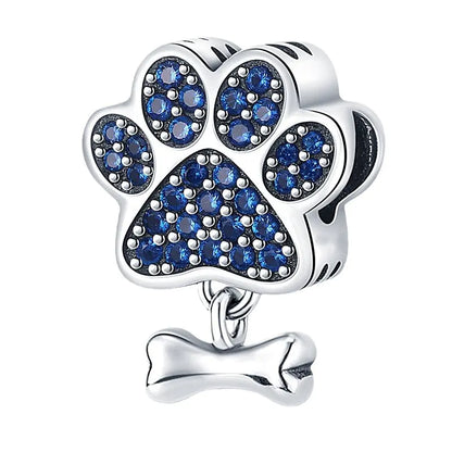 Elegant Silver Paw & Bone Charm