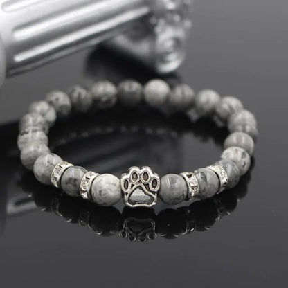 Stone Beads Dog Paw Bracelet