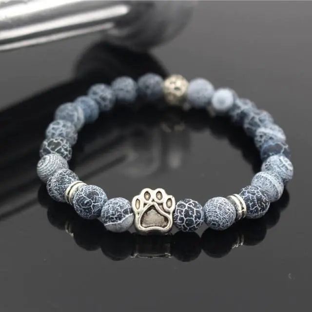 Stone Beads Dog Paw Bracelet