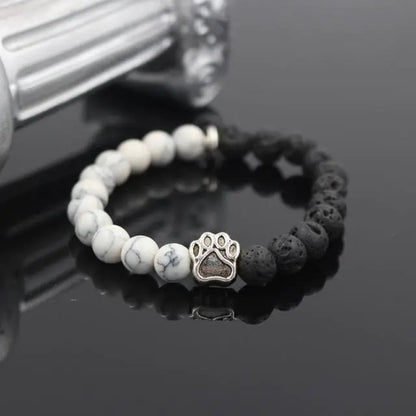 Stone Beads Dog Paw Bracelet