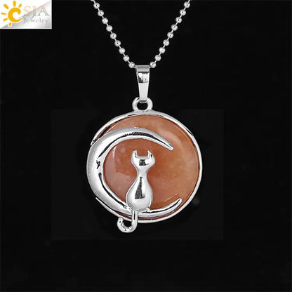Moon Cat Pendant Necklace
