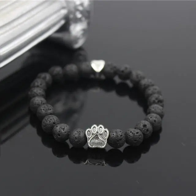 Stone Beads Dog Paw Bracelet
