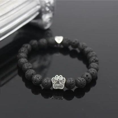 Stone Beads Dog Paw Bracelet