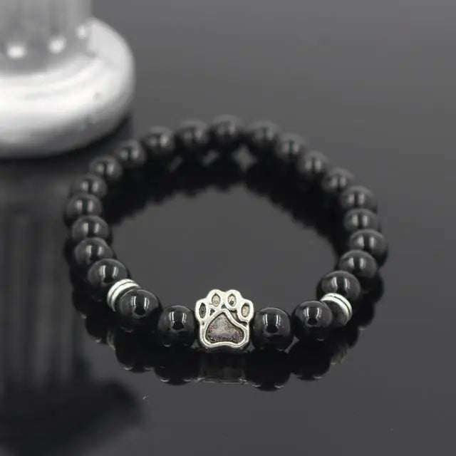 Stone Beads Dog Paw Bracelet